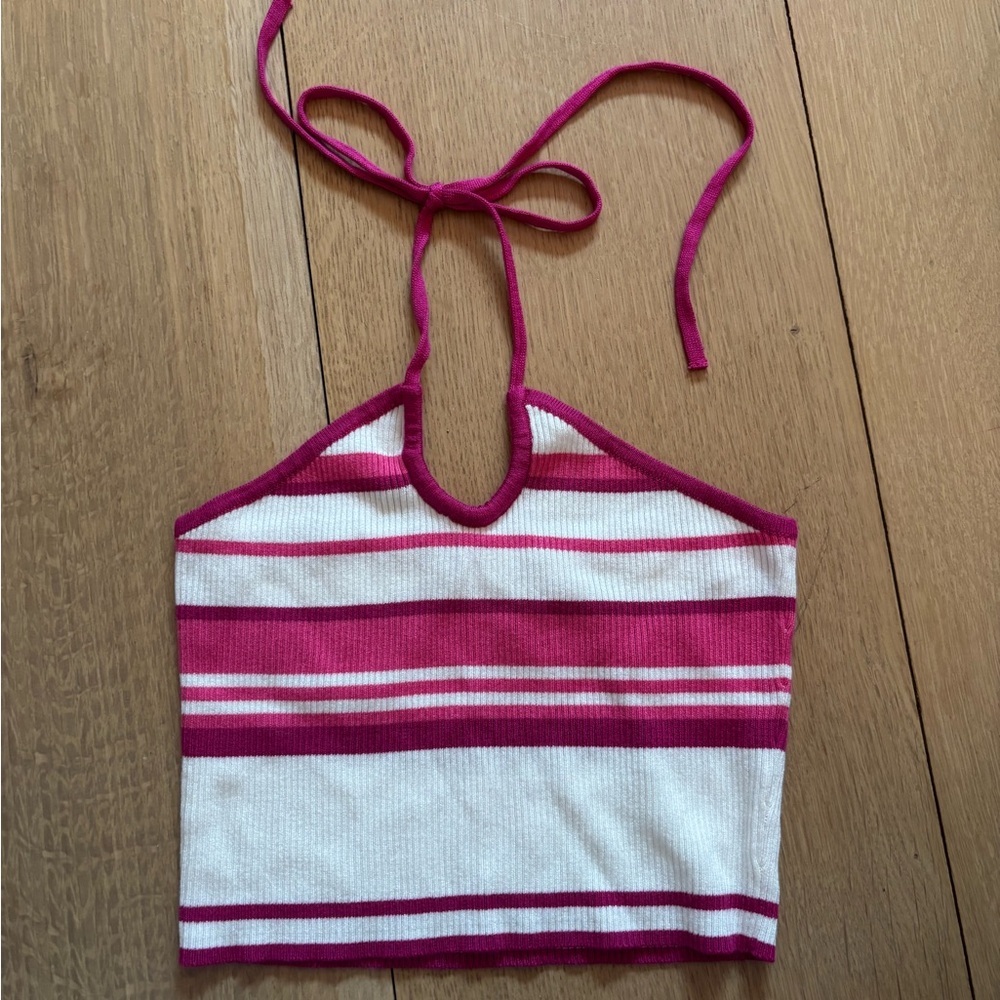 Garage Pink and White Striped Top